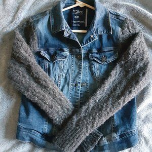 Silver Jeans size small Jean jacket with sweater sleeves